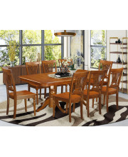 NAPL9-SBR-W 9 Pcformal Dining room set Dining Table and 8 Dining Chairs