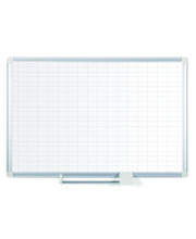 Magnetic Steel Dry-Erase Planning Board, 1 X 2 Grid, Aluminum Frame, 24 X 36