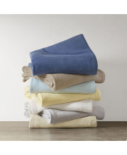 100% Cotton Freshspun Basketweave Blanket w/ 1 Self Hem