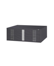 10-Drawer Steel Flat File for 30 x 42 Documents Black