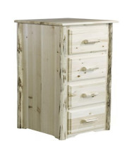 Montana Collection 4 Drawer File Cabinet, Clear Lacquer Finish