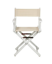 18 Director's Chair White Frame-Natural/Wheat Canvas