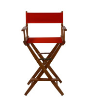 American Trails Extra-Wide Premium 30 Directors Chair Mission Oak Frame W/Red Color Cover