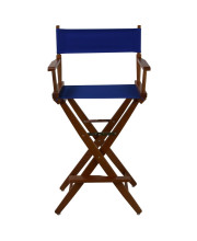 American Trails Extra-Wide Premium 30 Directors Chair Mission Oak Frame W/Royal Blue Color Cover