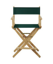 Extra-Wide Premium 24 Directors Chair Natural Frame W/Hunter Color Cover