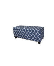 18 Tall Storage Bench with Blue Moroccan Stripes Dcor