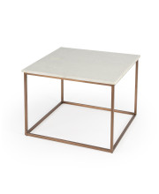 Butler Specialty Company, Holland Marble & Metal Coffee Table, Gold, White