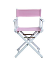 18 Director's Chair White Frame-Pink Canvas