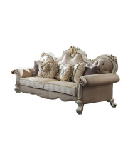 'Scrolled Back Sofa with Rolled Arms and Cabriole Feet, Antique White