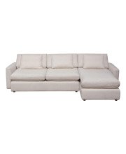 Arcadia 2PC Reversible Chaise Sectional w/ Feather Down Seating in Cream Fabric by Diamond Sofa