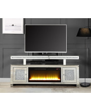 AcME Noralie TV STAND WFIREPLAcE Mirrored & Faux Diamonds LV00523(D0102H71FN6)