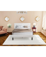 NL19Q-1HI13 2 Piece Bedroom Set - 1 Queen Bed White Velvet Fabric Headboard and 1 Night Stand - Burgundy Finish Nightstand